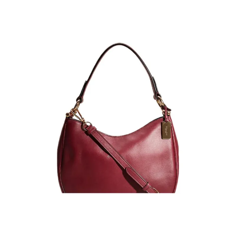COACH Mae Glove Tanning Shoulder Bag Handbag Shoulder Bag Crossbody Bag Medium Size Women's Light Gold/Burgundy-2