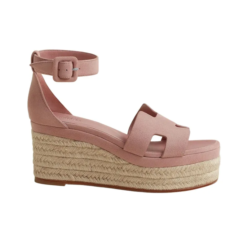 HERMES Elda One Strap Sandals 7.5cm Women's Pink-1
