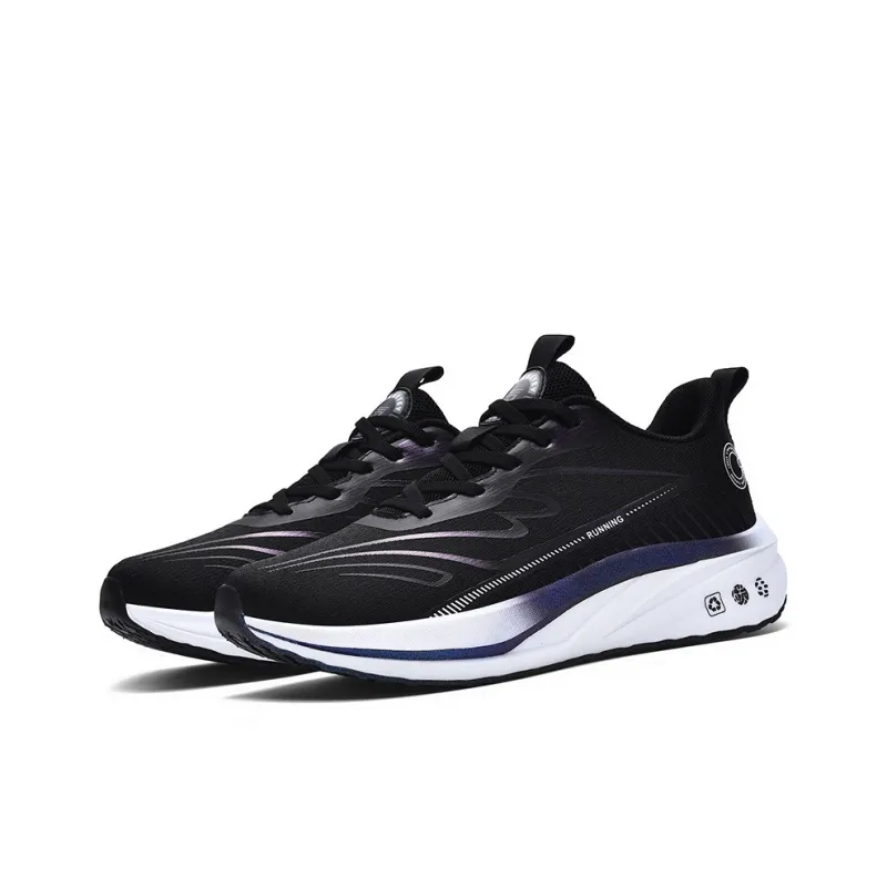 QIUTEXIONG Running Shoes Unisex Low Top Black White/White Orange/Light Gray-2