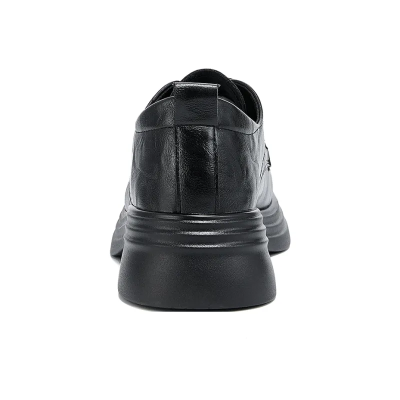 La Chapelle French Effortless Style Small Leather Shoes Versatile And Breathable Casual Single Shoes Women's Black-5