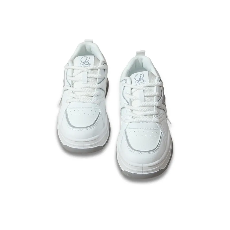 La Chapelle Commute Comfortable Versatile Everyday Shoes Wear-Resistant Height Increasing Casual Shoes Men's White Gray-3