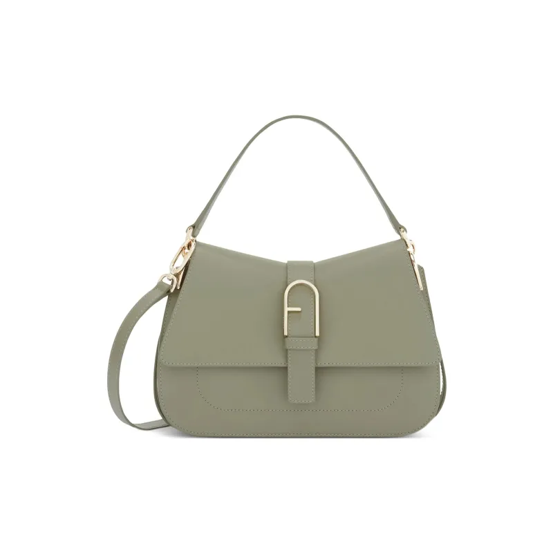 Furla Calfskin Shoulder Bag, Crossbody Bag, Handbag Medium Size Women's Green-0