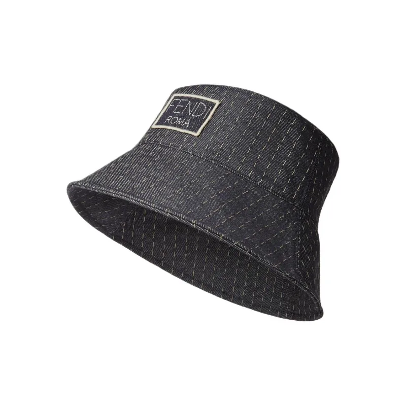 FENDI Cotton Bucket Hats Men's Black-0