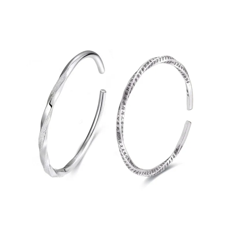 CGC S999 Fine Silver Adjustable Opening Bangle Unisex-8