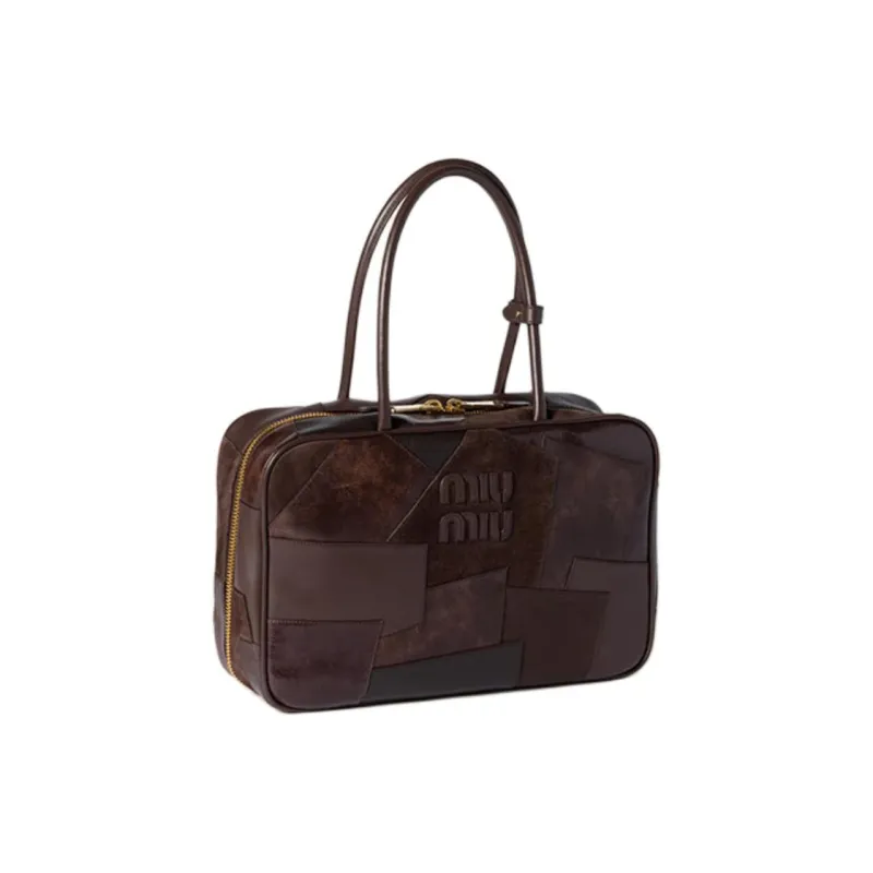 MIU MIU Beau With Cow Leather And Sheepskin Handbag Large Size Women's Briarwood-1