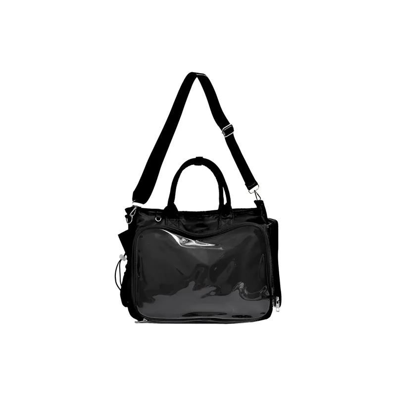 UNITE STAR Nylon Large Capacity Tote Shoulder Bag Handbag Medium Size Women's Black-3
