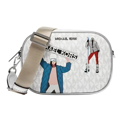 MICHAEL KORS Jet Set Leather Camera Bag Shoulder Bag Crossbody Bag Women's White
