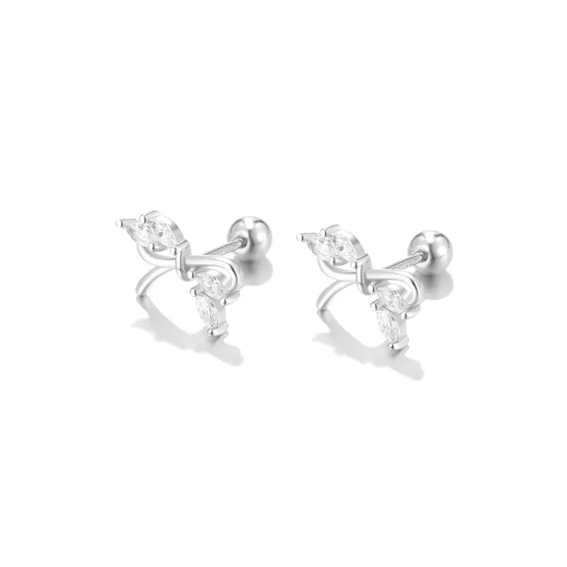 Clect Synthetic Cubic Zirconia S 925 Sterling Silver Stud Earrings Women's-1