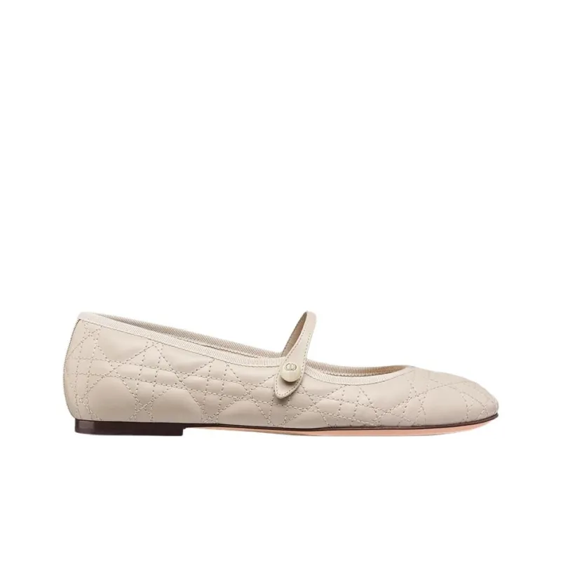 DIOR Flat Casual Single Shoes Women's Beige-1