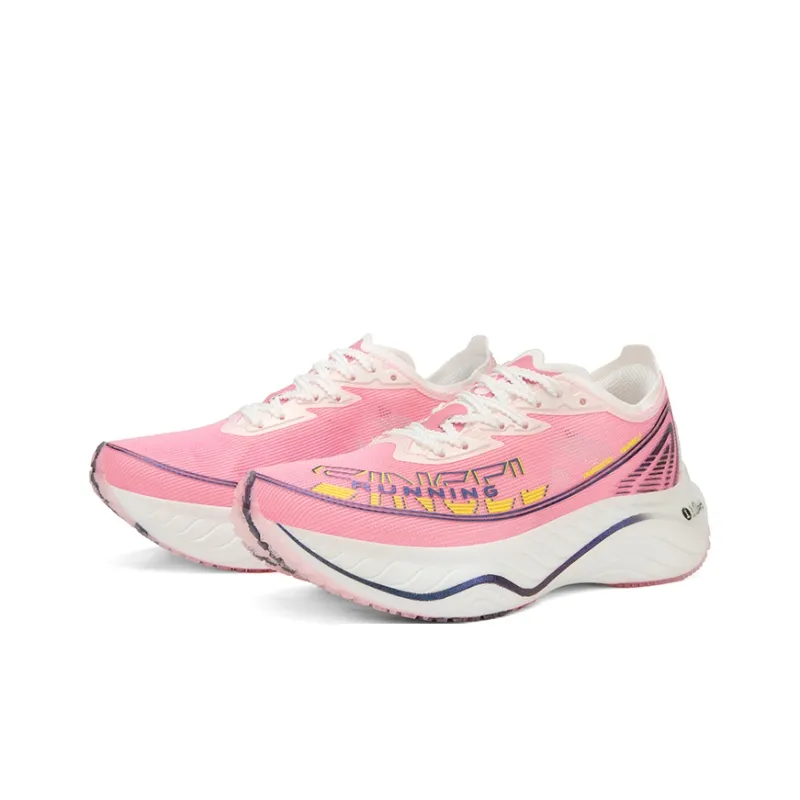 Jianjie Cushioning Lightweight Rebound Low Top Marathon Training Long Distance Running Sprint Running Shoes Unisex Pink-1