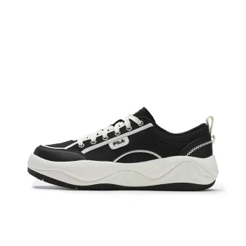 FILA COOKIES Abrasion Resistant, Breathable, Lightweight Coverage Low Top Canvas Shoes Men's Black White