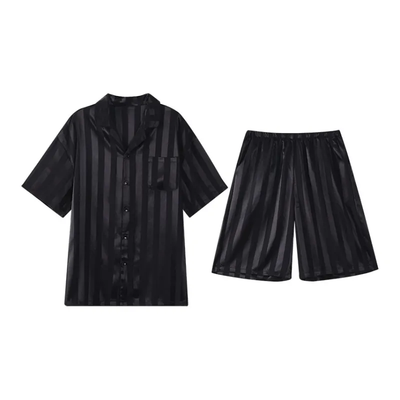 Qiao Ni Tong Pajama Set Men's Black-0