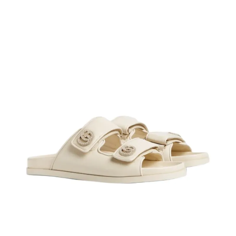 GUCCI Slide Slippers Women's Ivory White-2