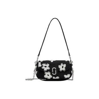 MARC JACOBS Leather Shoulder Bag Women's Black & White