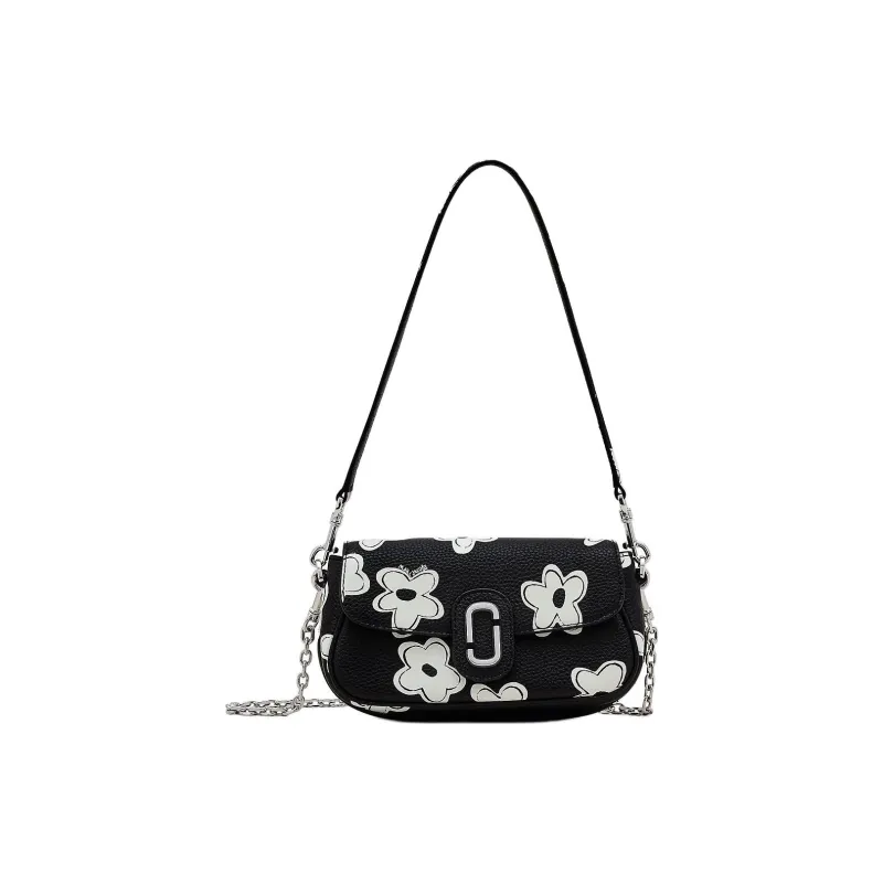 MARC JACOBS Leather Shoulder Bag Women's Black & White-0