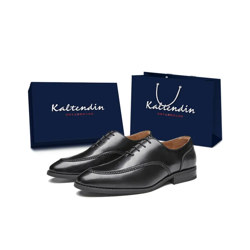 Kaltendin Cow Leather Commute Vintage Elegant Minimalist Style Comfortable Dress Shoes Men's-0