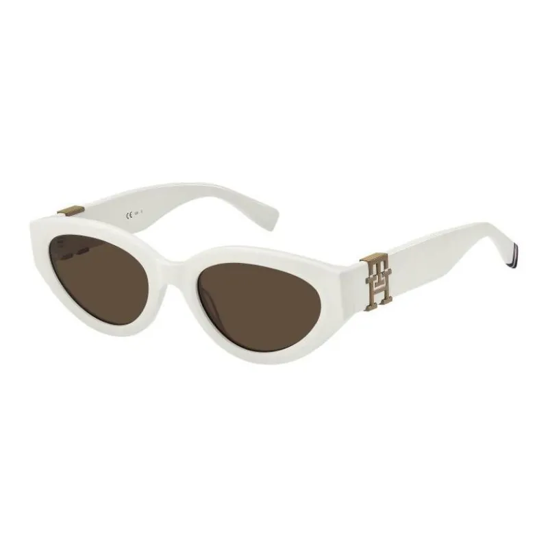 Tommy Hilfiger Plastic Oval Sunglasses Women's White-0