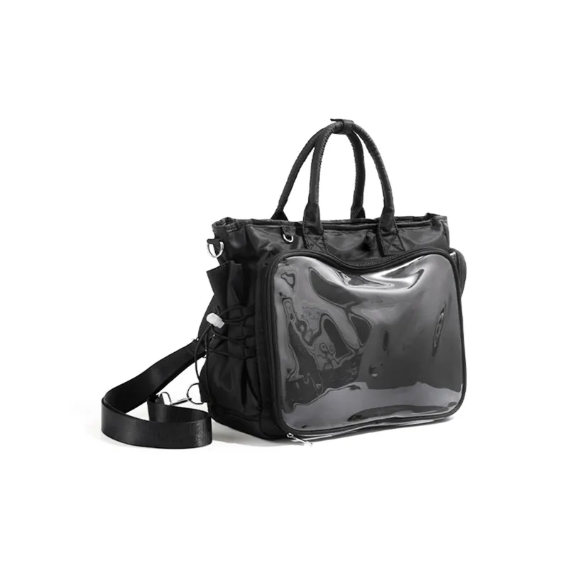 UNITE STAR Nylon Large Capacity Tote Shoulder Bag Handbag Medium Size Women's Black-1