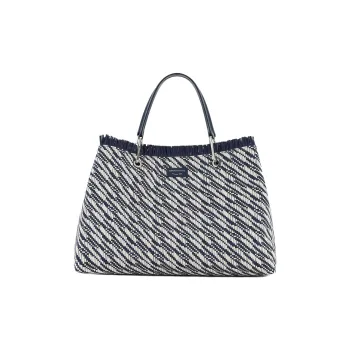 EMPORIO ARMANI MyEA Series Polyester Tote Bag Shopping Bag Handbag Large Size Women's Blue
