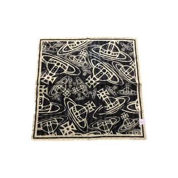 Vivienne Westwood Cotton Silk Scarves Unisex Black