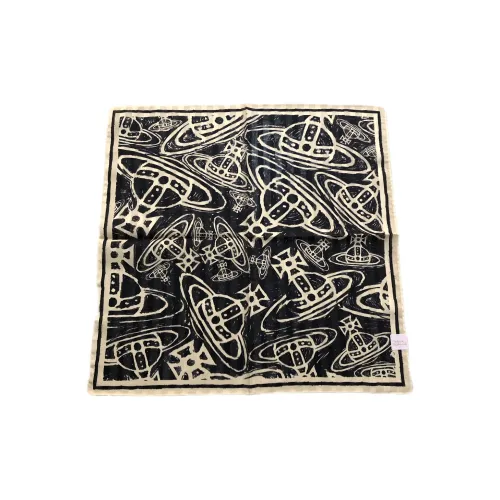 Vivienne Westwood Cotton Silk Scarves Unisex Black