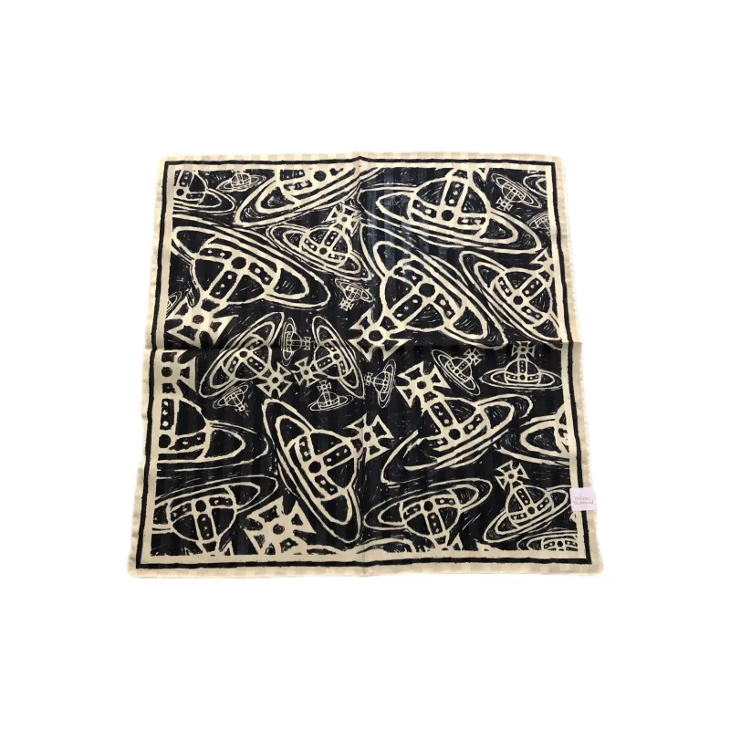 Vivienne Westwood Cotton Silk Scarves Unisex Black-0