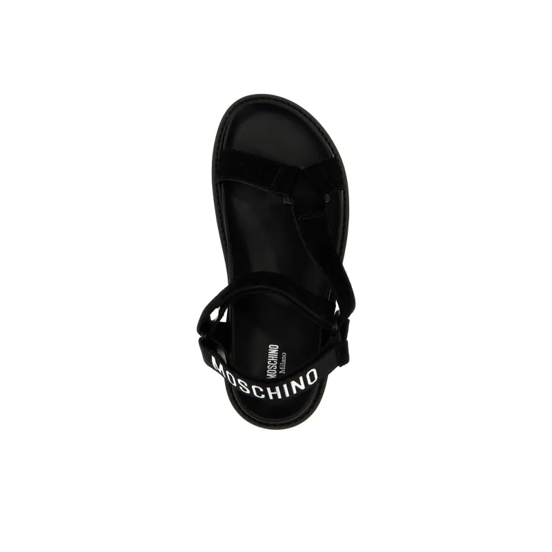 MOSCHINO Logo Jacquard Touch Strap Fastened Sandals-4