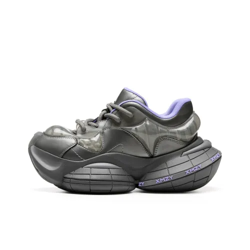 XMZY Interstellar Frisbee Series Chunky Sneakers Women's Low Top Cold Light Gun/Angora Red/Guava Pink/Wind Sand Apricot/Pearl White