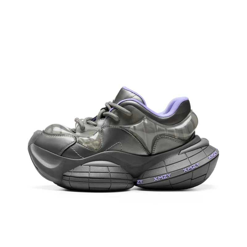 XMZY Interstellar Frisbee Series Chunky Sneakers Women's Low Top Cold Light Gunmetal/Angora Red/Guava Pink/Sand Peach/Pearl White-0