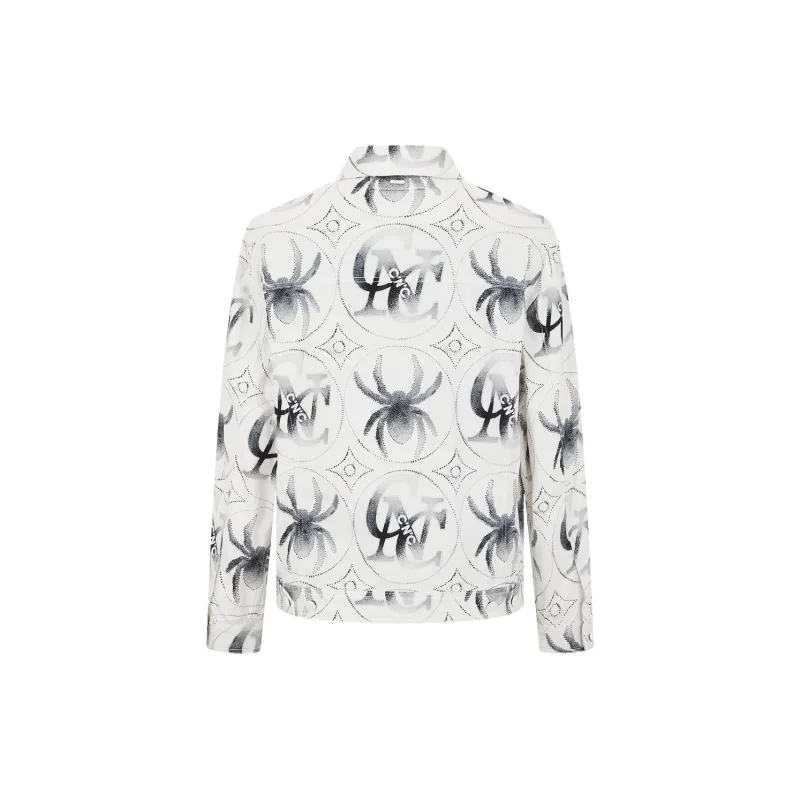 C'N'C Trend Series Denim Jacket Unisex White Pattern-1