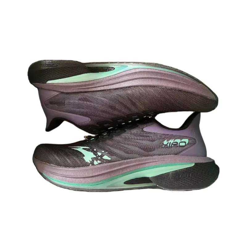 GenShin x Anta Cushioned Slip-Resistant Low-Top Casual Running Shoes Men's Black Purple-2