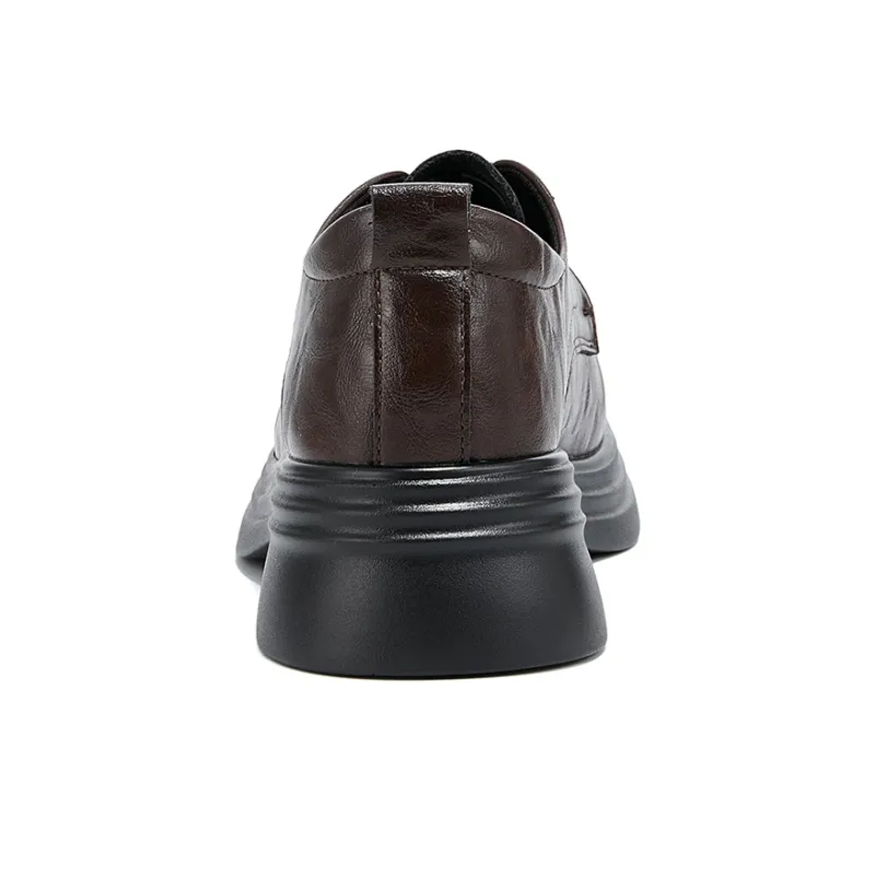 La Chapelle Vintage British Style Small Leather Shoes Casual Single Shoes Women's Brown-5