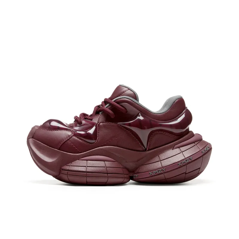XMZY Interstellar Frisbee Series Chunky Sneakers Women's Low Top Cold Light Gunmetal/Angora Red/Guava Pink/Sand Peach/Pearl White-6