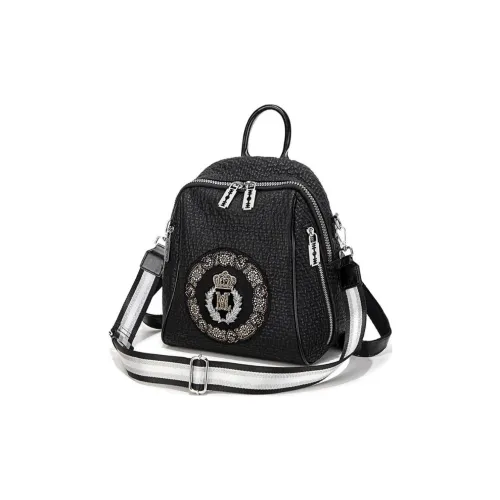 PAYOT Microfiber Synthetic Leather One Shoulder Backpack Regular Women's Black