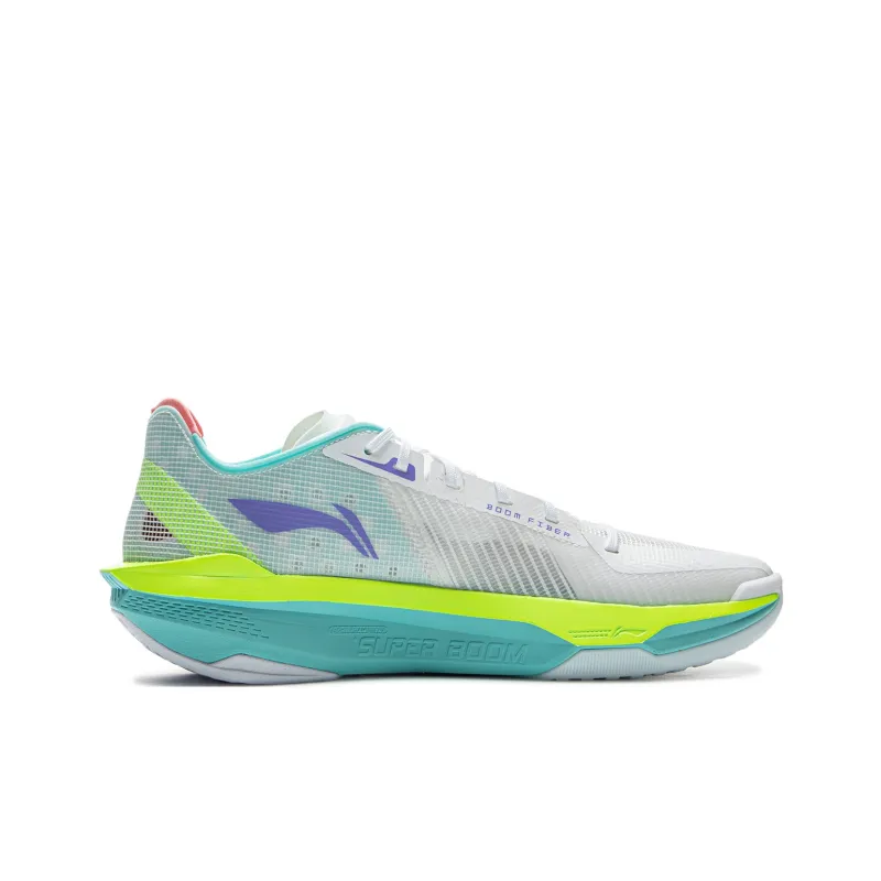 LiNing Ultra Light Cushioned Slip-Resistant Lightweight Low-Top Basketball Shoes Men's White Green-1