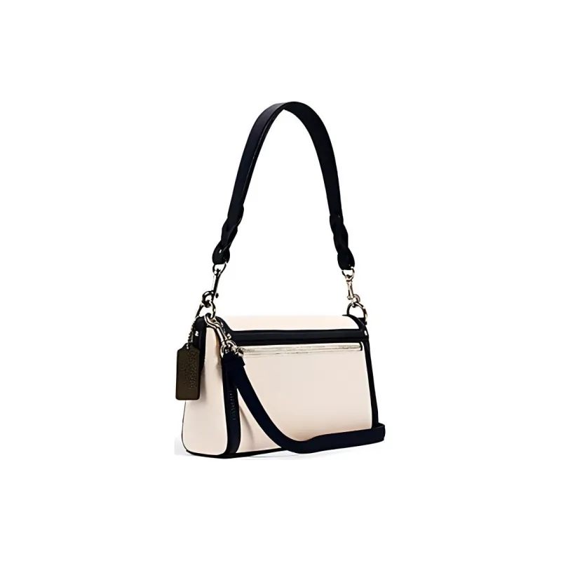 COACH Jade Leather God Of Wine Bag, Shoulder Bag, Portable Crossbody Bag Women's Black White & Light Green-1