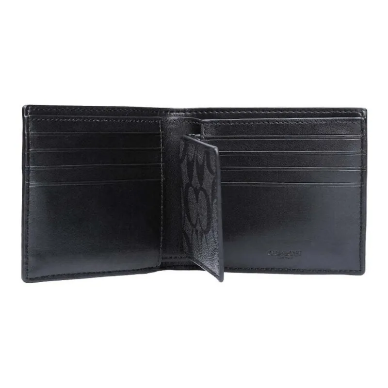COACH 3 IN 1 Wallet PVC Polyvinyl Chloride Wallet Men's Black-2