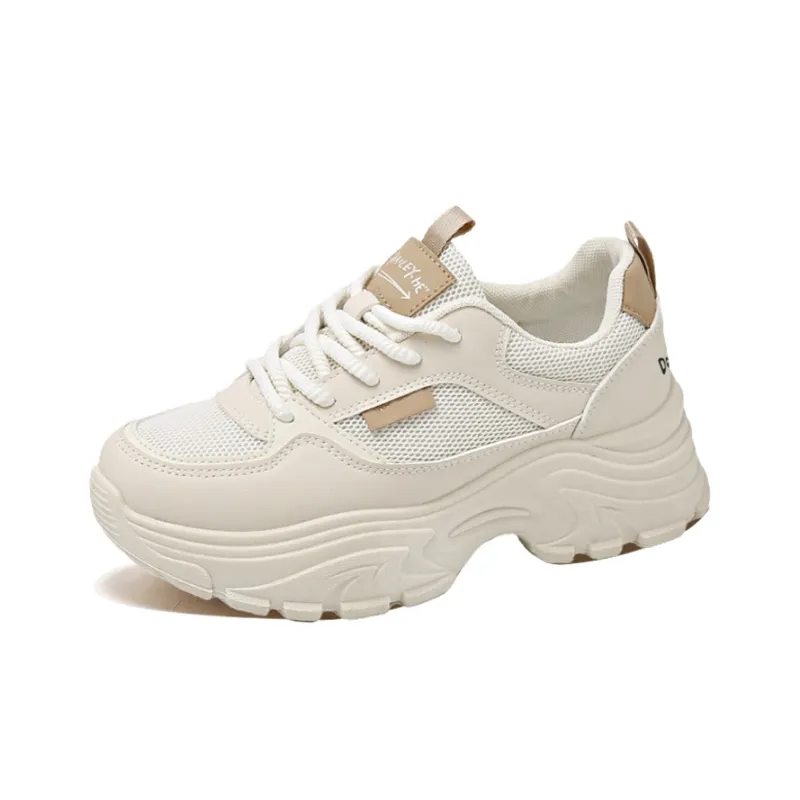 Budding Bear Anti-Slip Wear-Resistant Breathable Lightweight Height Increasing Low-Top Chunky Sneakers Women's-1