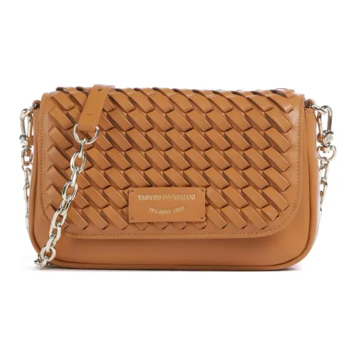 EMPORIO ARMANI Cow Leather Crossbody Bag, Shoulder Bag Women's Brown