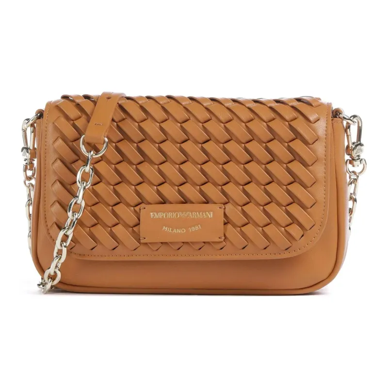 EMPORIO ARMANI Cow Leather Crossbody Bag, Shoulder Bag Women's Brown-0
