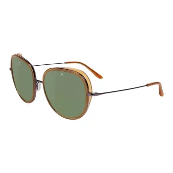 Vuarnet Stainless Steel Acetate Metal Cat Eye Sunglasses Women's Brown