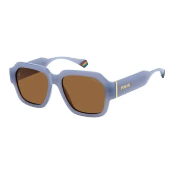 Polaroid Plastic Irregular Shape Sunglasses Men's Blue