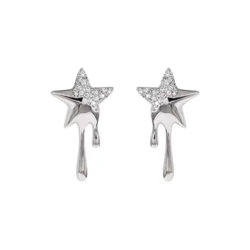 KING OF BLING 925 Sterling Silver With Zircon Earrings Women's