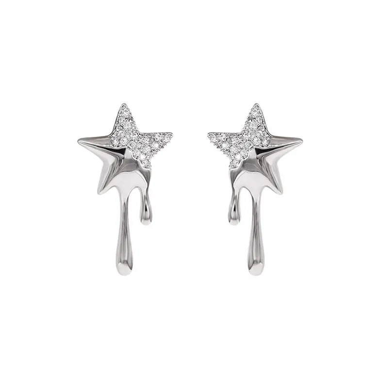 KING OF BLING 925 Sterling Silver With Zircon Earrings Women's-0