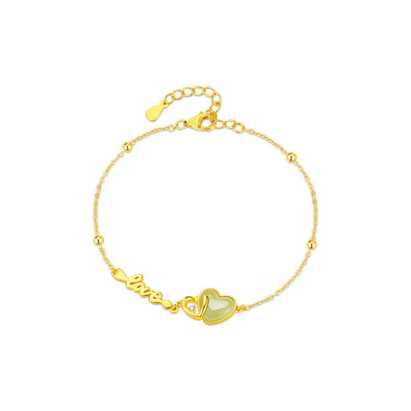 Qing Yi Hetian Jade Bracelets Green Jade Unisex-0