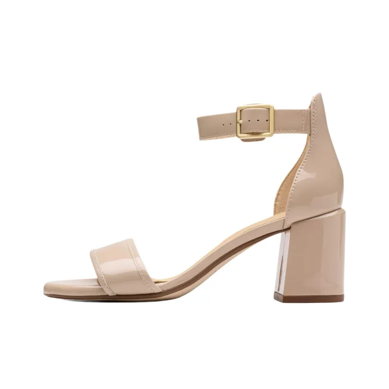Clarks Ezoria Mae Strap Sandals 7cm Women's Beige-0
