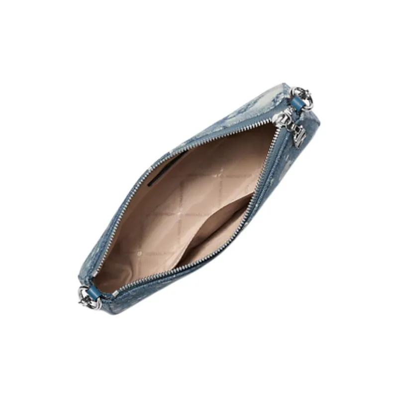 MICHAEL KORS Empire Medium Splattered Denim Chain Link Pochette-1