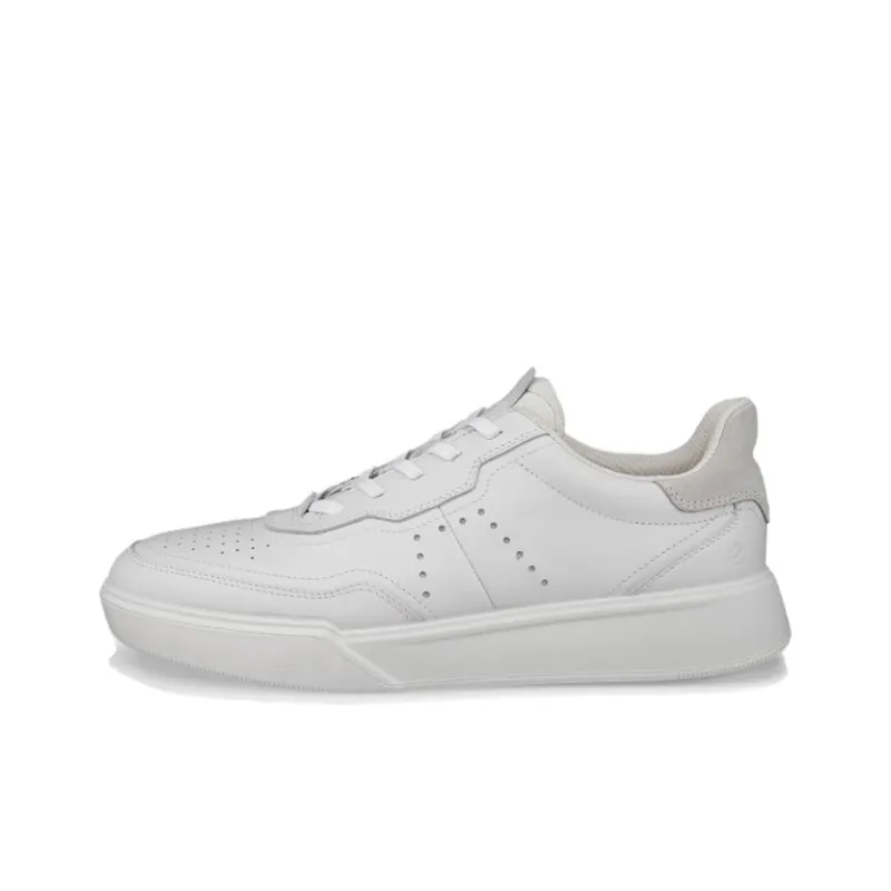Ecco Street Court Low-Top Casual Shoes Men's White-0