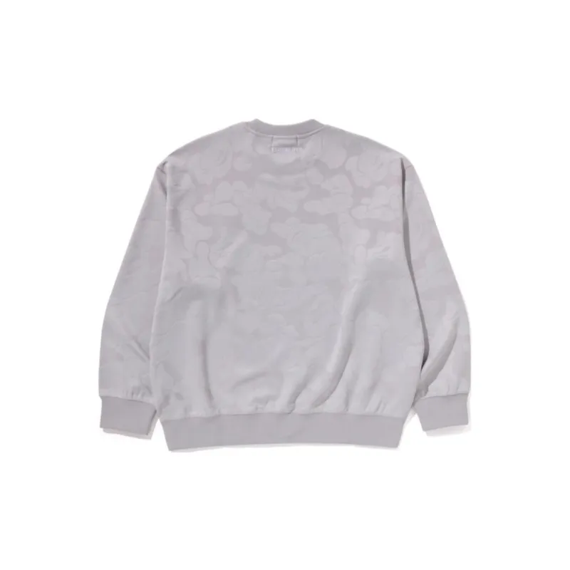 A BATHING APE Solid Camo Jacquard One Point Relax Fit Crewneck Sweatshirt-1