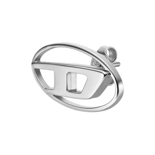 DIESEL Stainless Steel Stud Earrings Unisex Silver